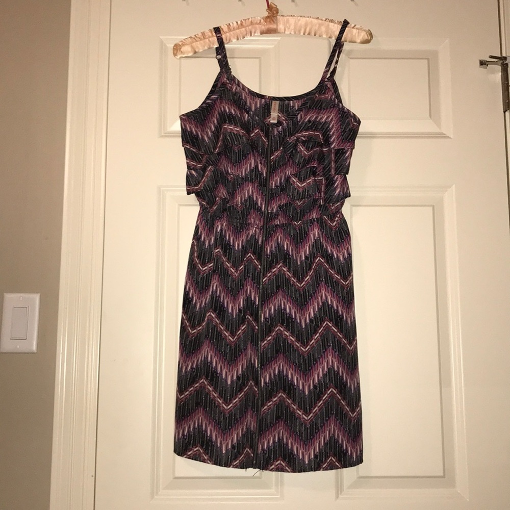 Purple and black chevron dress